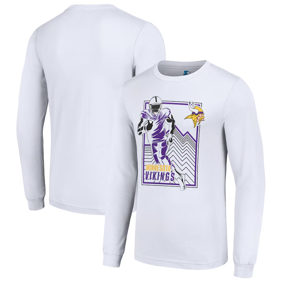 Men Minnesota Vikings white 2024 NFL Long sleeve T Shirts